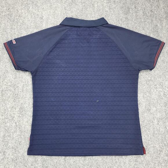 Reebok Classic Polo Shirt Womens Medium Navy Blue Raglan Performance Athletic - Picture 3 of 16
